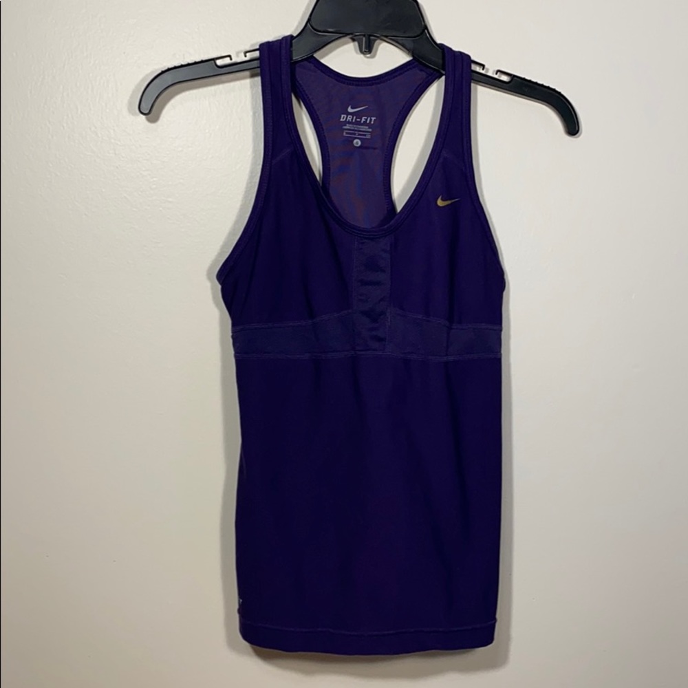 Nike Purple Dri-fit w/ stretch racer back tank.